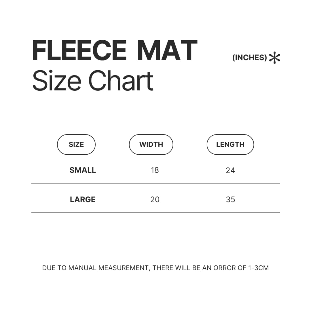 Fleece Mat Size Chart - The Amity Affliction Merch