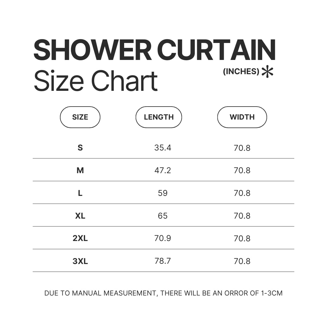 Shower Curtain Size Chart - The Amity Affliction Merch