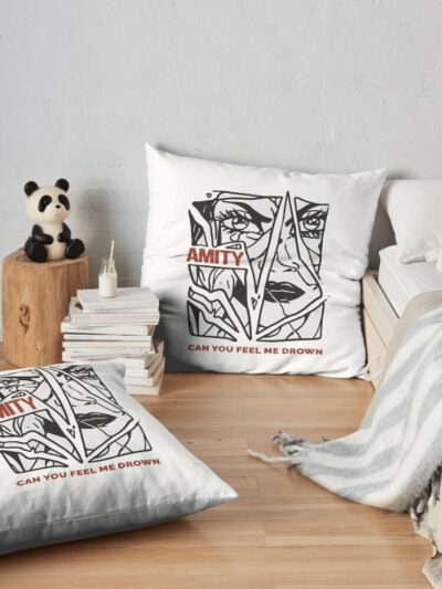 The Amity Affliction Merch Can You Feel Me Drown Throw Pillow Official The Amity Affliction Merch